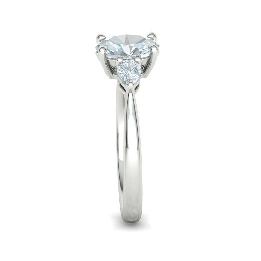 Oval & Pear Three-Stone Natural Diamond Engagement Ring Mounting (1/4ctw)