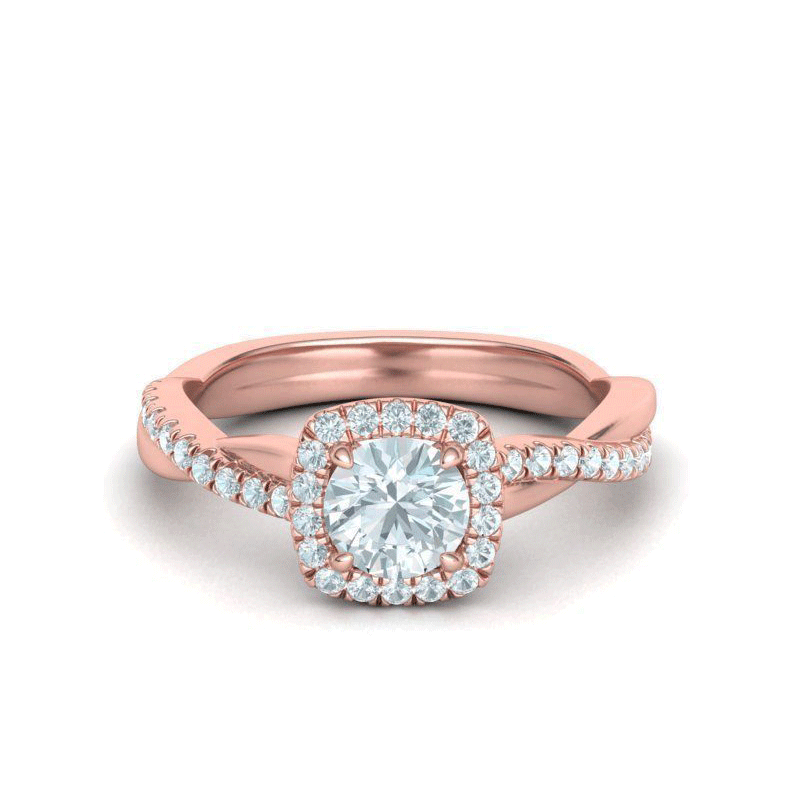 Round Brilliant Diamond Halo Engagement Ring (7/8ctw)