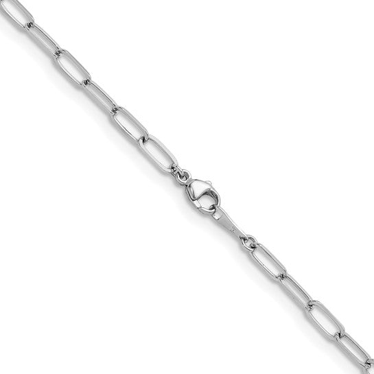 3.4mm Paperclip Link Chain Necklace - Platinum