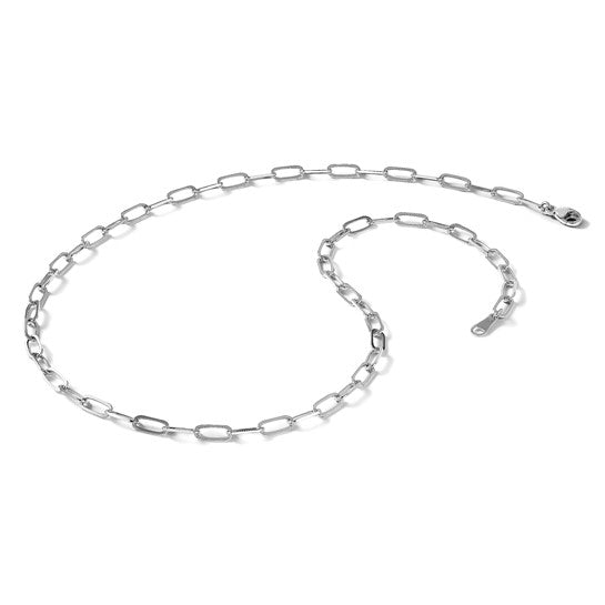 3.4mm Paperclip Link Chain Necklace - Platinum
