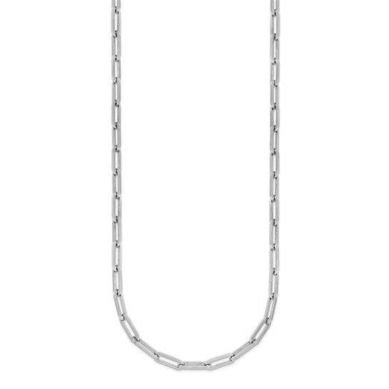 3.7mm Paperclip Solid Link Chain Necklace - Platinum