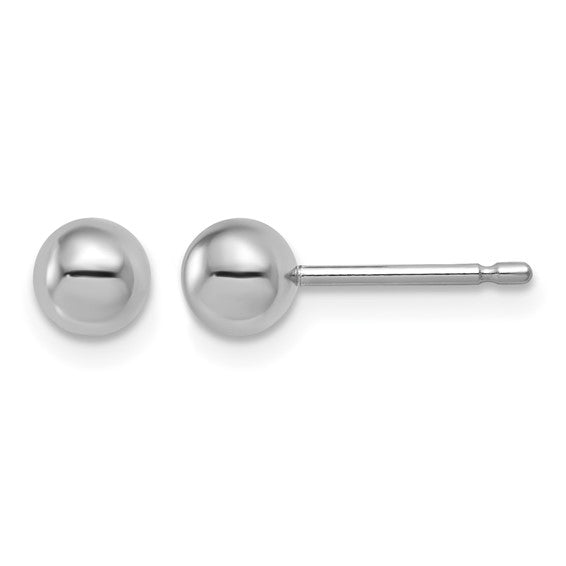 Ball Post Stud Earrings - Platinum