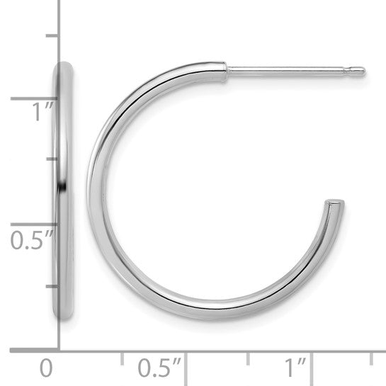25mm J-Hoop Earrings - Platinum