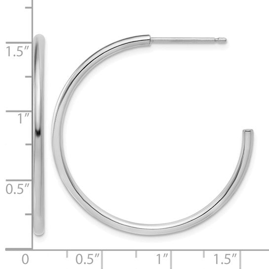 37mm J-Hoop Earrings - Platinum