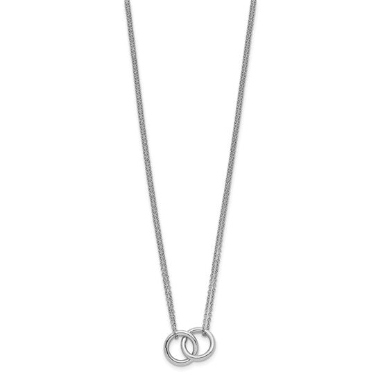 Two-Strand Interlocking Circle Link Necklace - Platinum