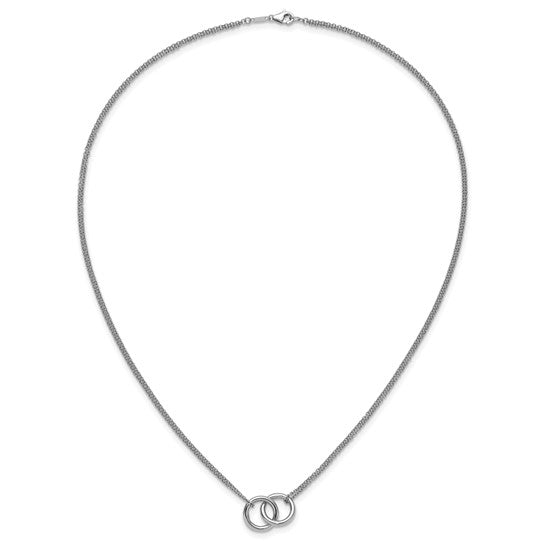 Two-Strand Interlocking Circle Link Necklace - Platinum