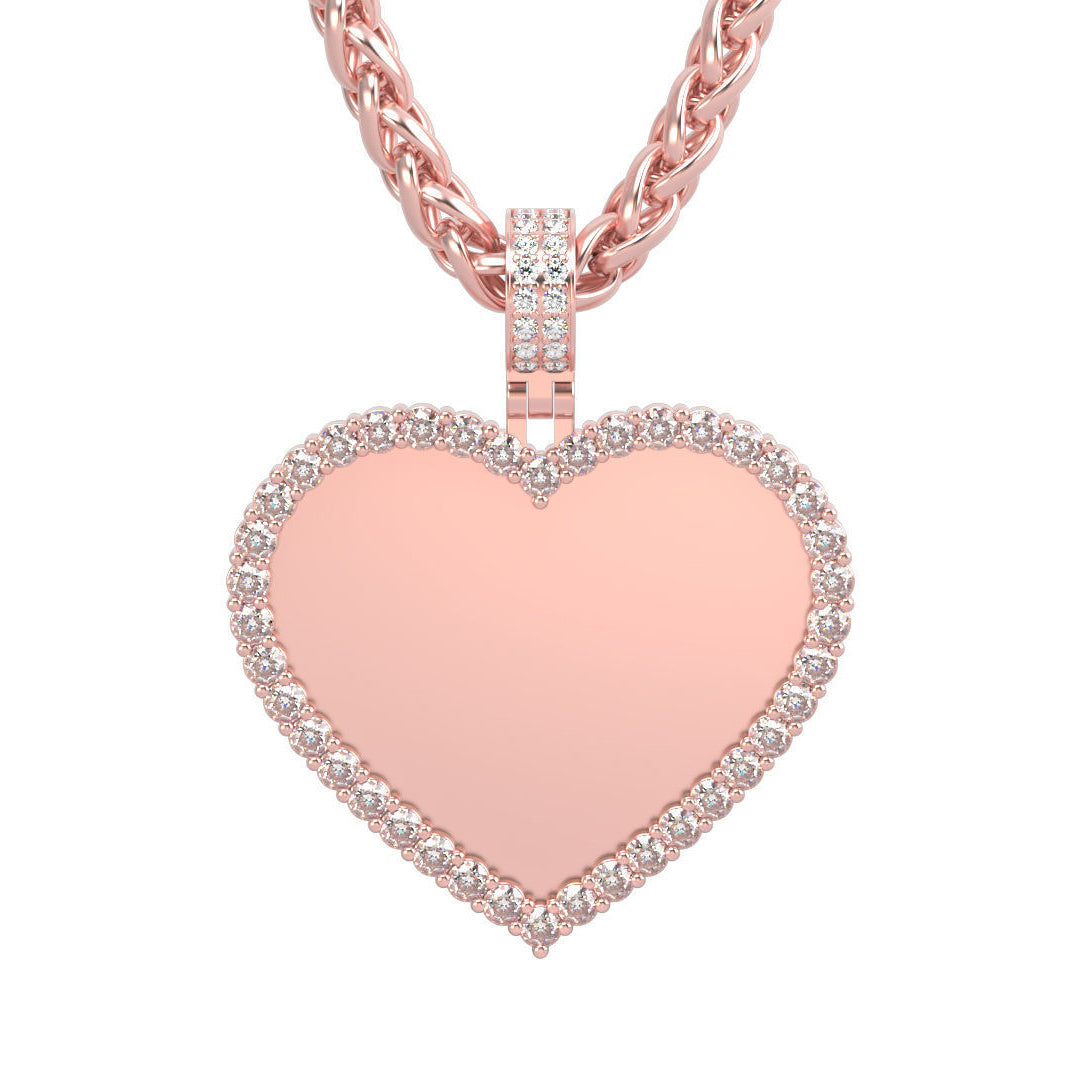 Heart Memorial Diamond Picture Pendant - Medium
