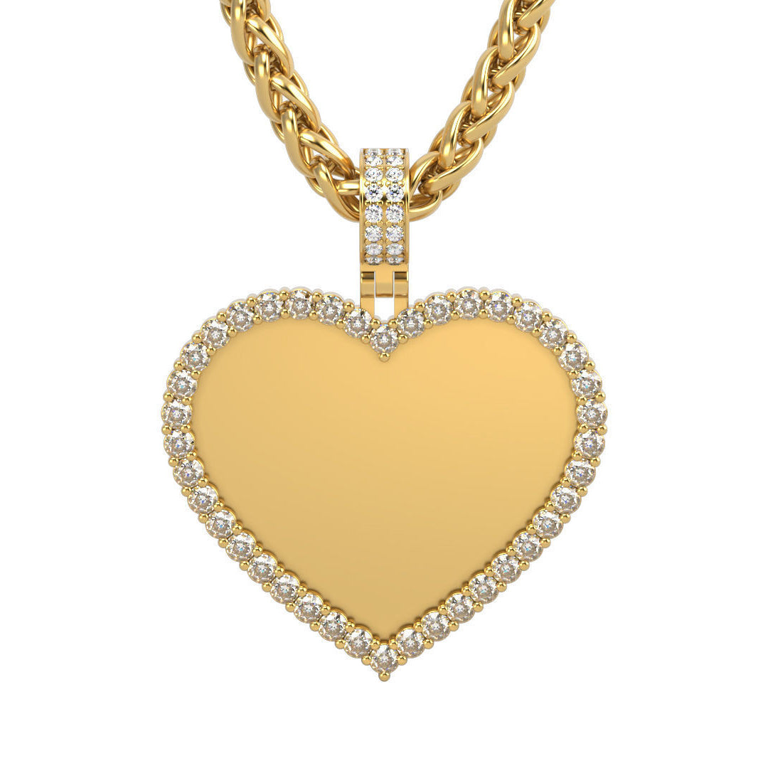 Heart Memorial Diamond Picture Pendant - Medium