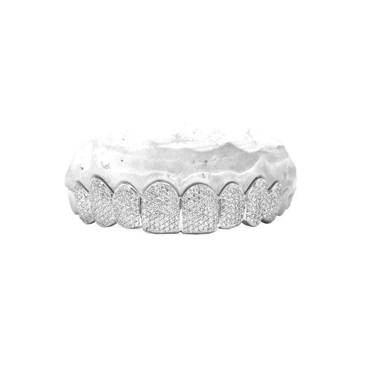 Fully Iced Natural Diamond Grill - Custom Pullout Gold Teeth Top or Bottom