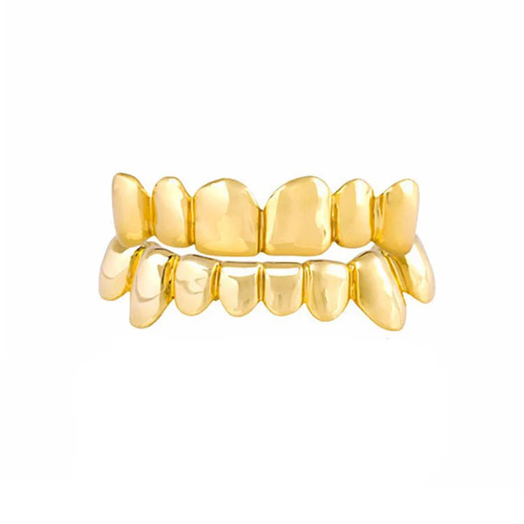 Solid Gold Grillz Pullout Gold Teeth Top or Bottom