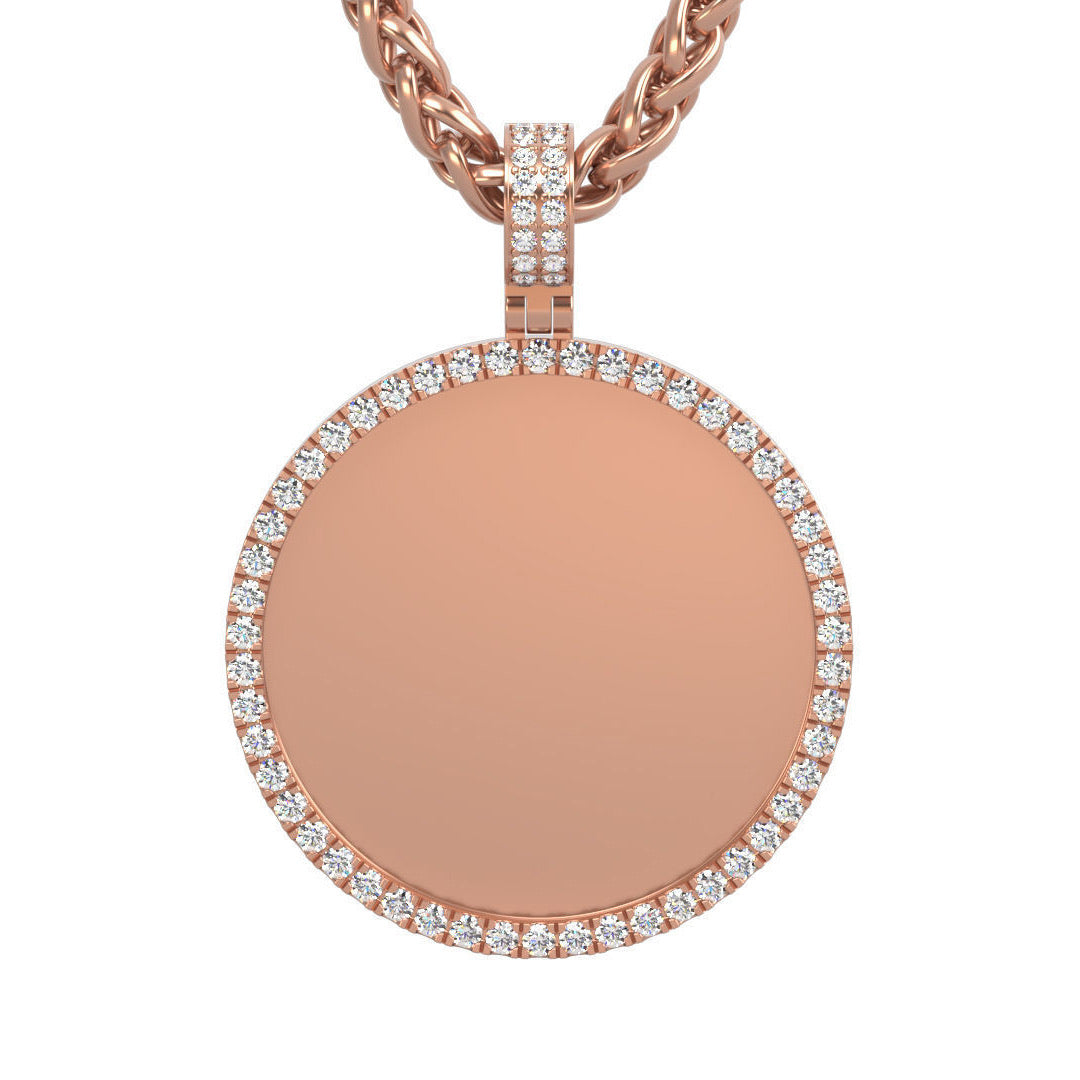 Round Memorial Diamond Picture Pendant - Small