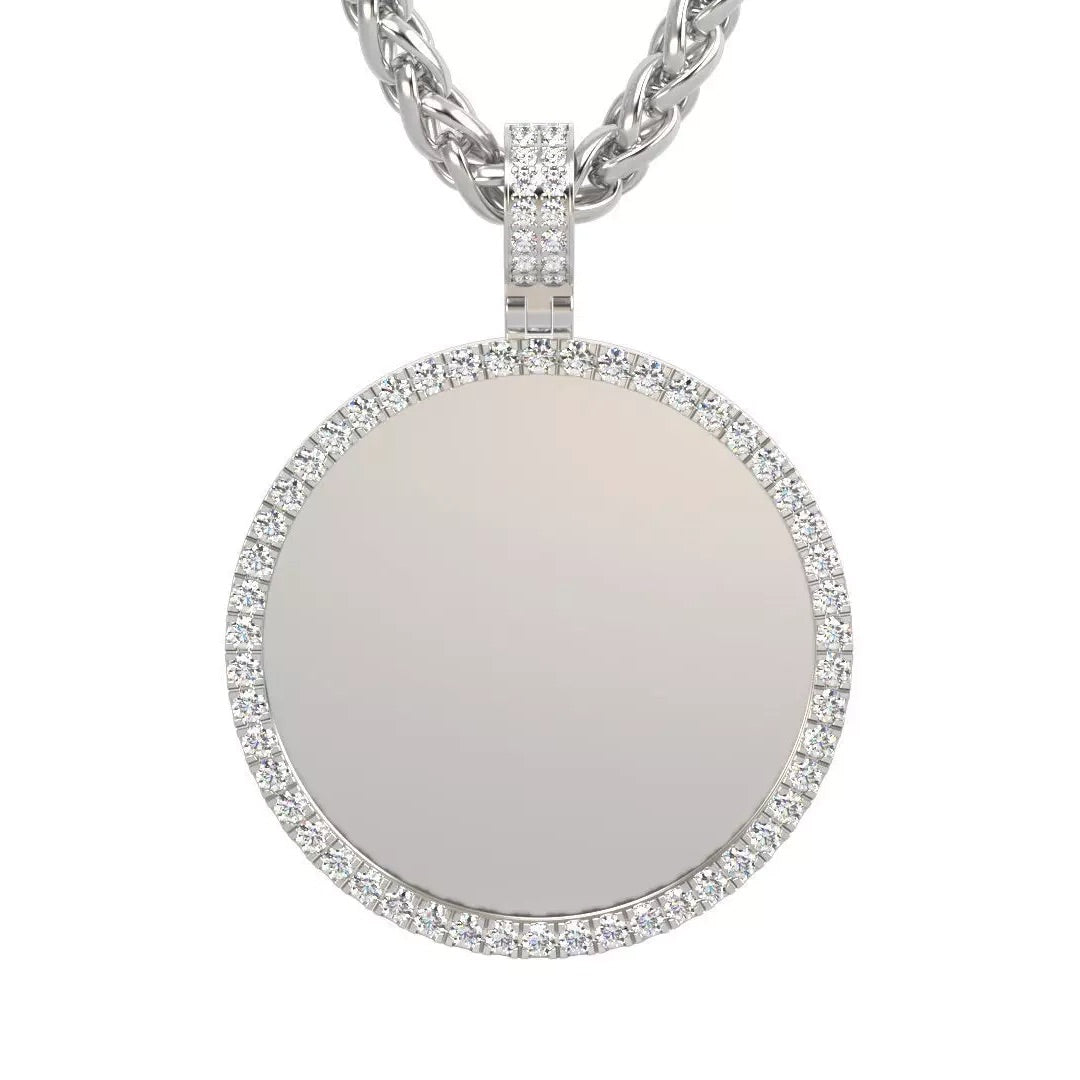 Round Memorial Diamond Picture Pendant - Small