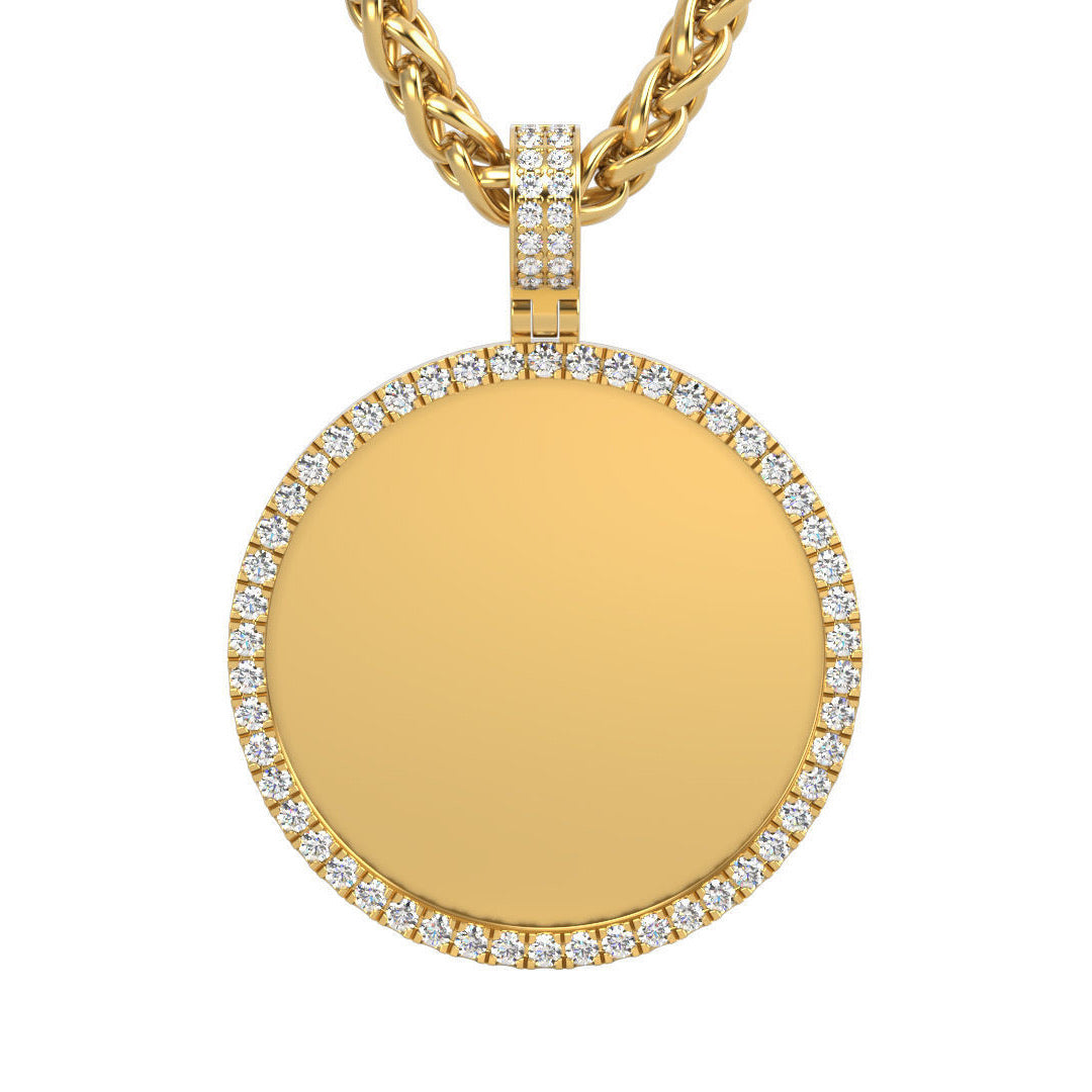 Round Memorial Diamond Picture Pendant - Small
