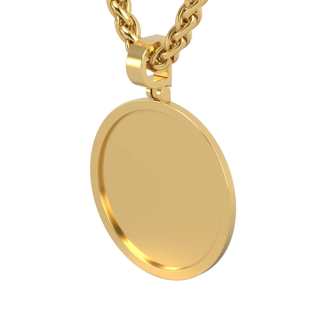 Medium Solid Gold Round Picture Pendant