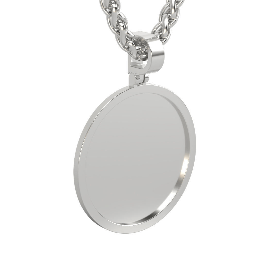 Medium Solid Gold Round Picture Pendant