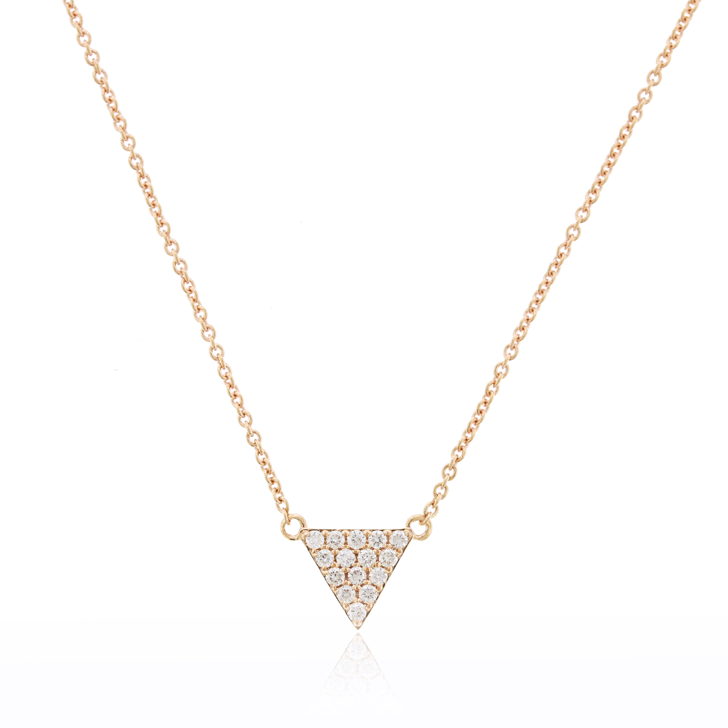 Geometric Pavé Natural Diamond Necklace (1/10ctw) - 18K Rose Gold