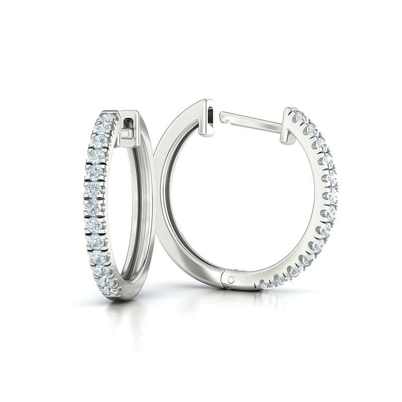 French Set Diamond Hoop Earrings (1/3ctw)