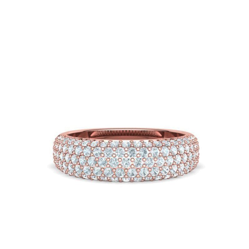 Domed Pavé Natural Diamond Ring (1ctw)