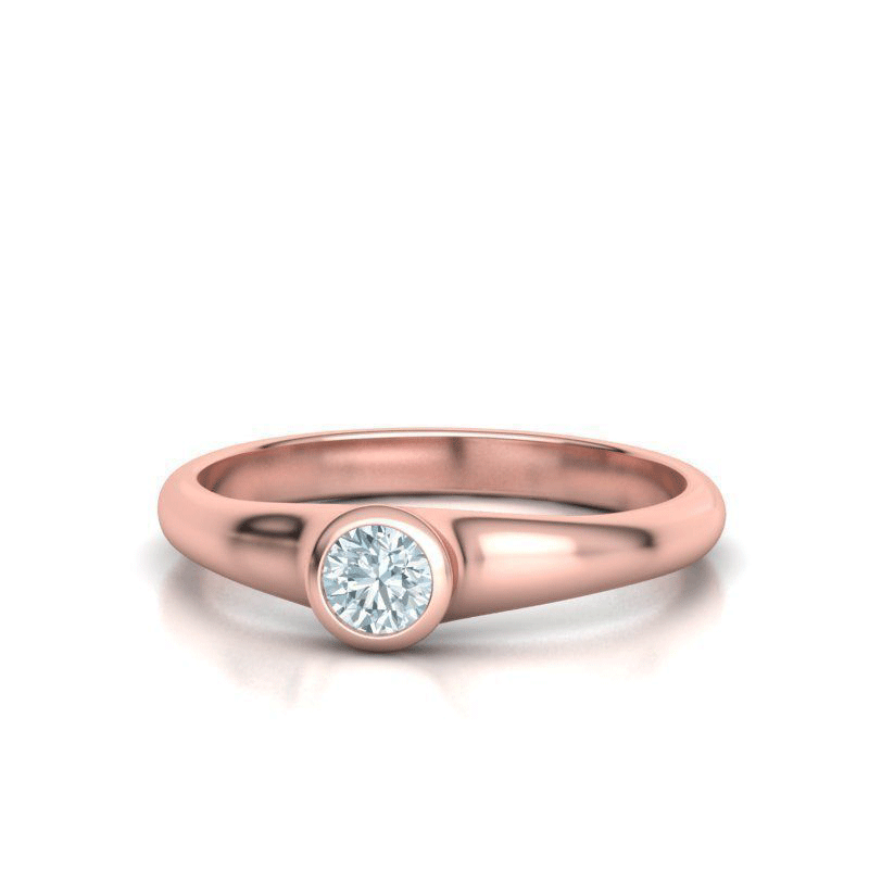 Bezel Set GIA Certified Natural Diamond Solitaire Engagement Ring (1/4ct)