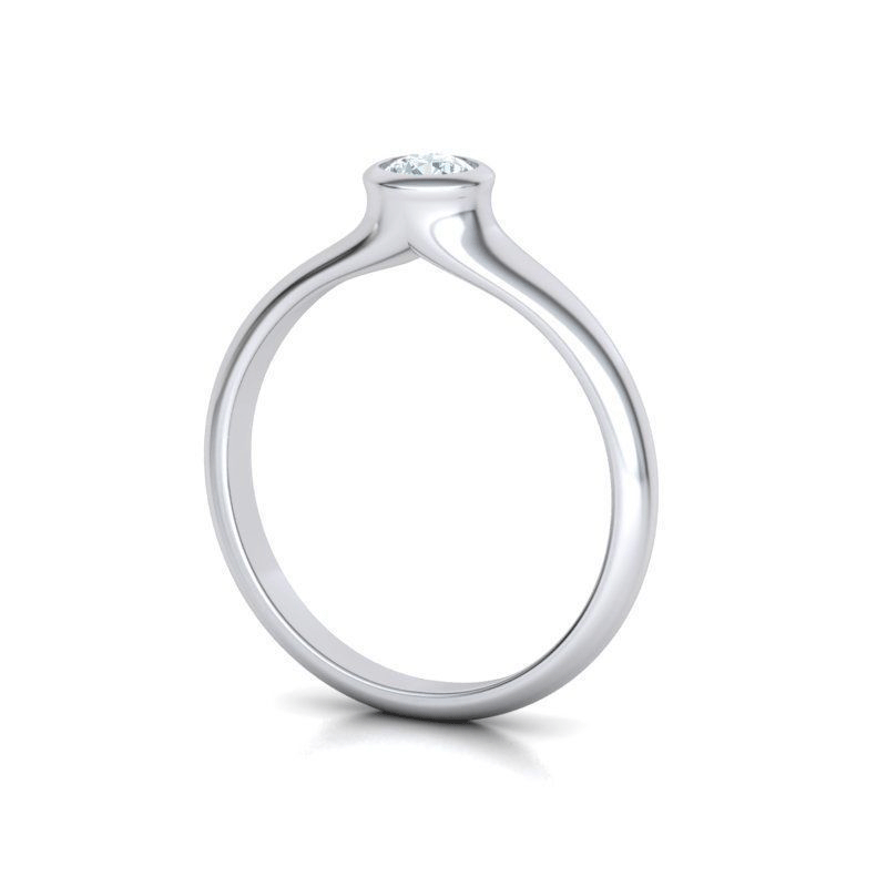 Bezel Set GIA Certified Natural Diamond Solitaire Engagement Ring (1/4ct)