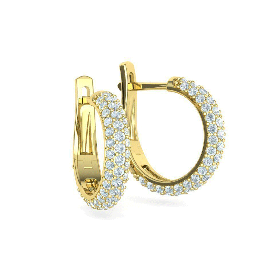 Round Pavé Diamond Hoop Earrings (7/8ctw)