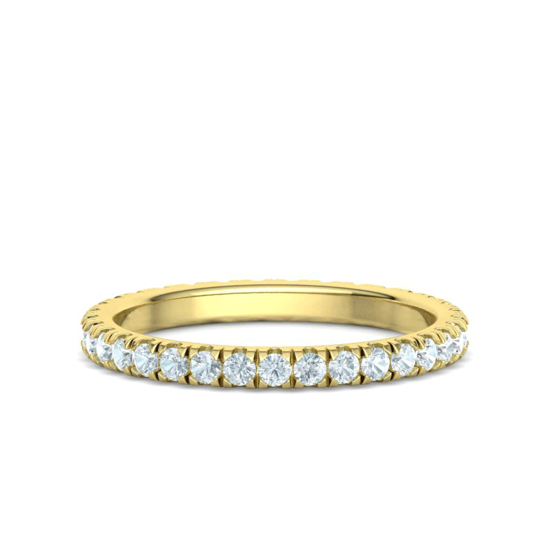 2.2mm French Pavé Natural Diamond Eternity Wedding Band
