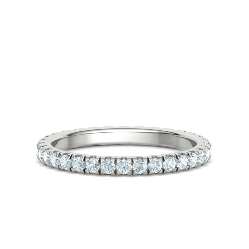 French Pavé Natural Diamond Eternity Wedding Band