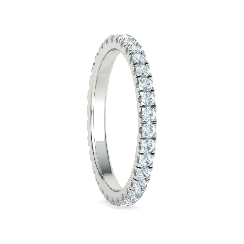 2.2mm French Pavé Natural Diamond Eternity Wedding Band