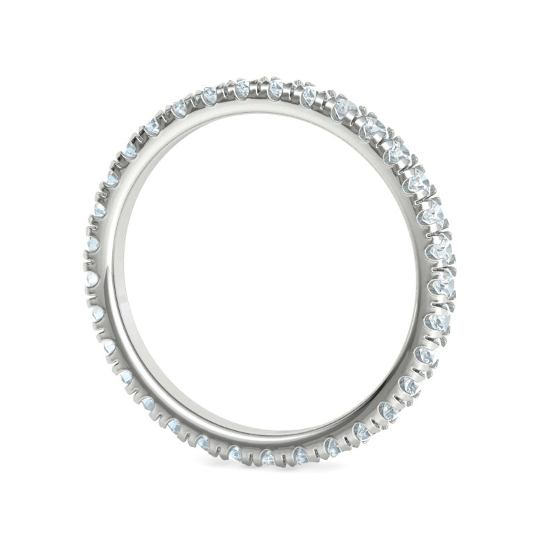 2.2mm French Pavé Natural Diamond Eternity Wedding Band