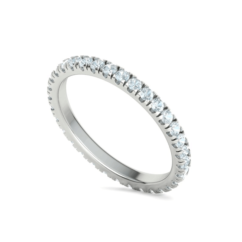 2.2mm French Pavé Natural Diamond Eternity Wedding Band