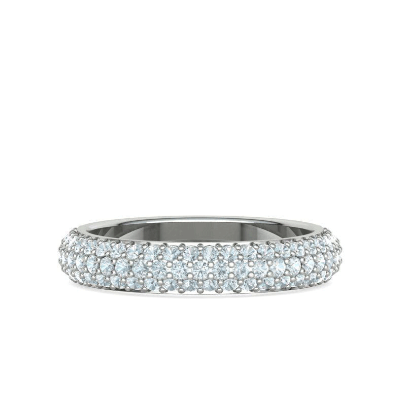 Three Row Pavé Natural Diamond Eternity Band
