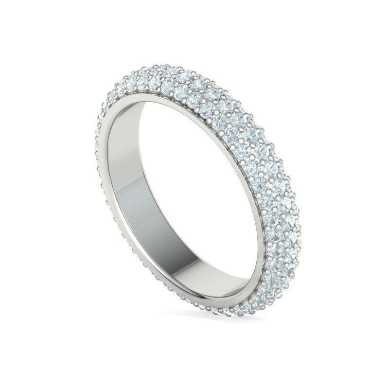 Three Row Pavé Natural Diamond Eternity Band