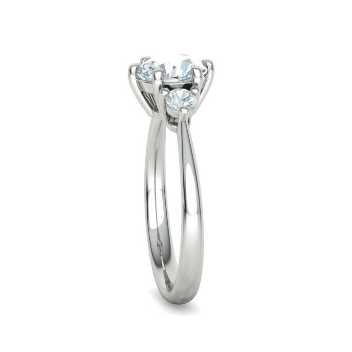 Three-Stone Natural Diamond Engagement Ring Mounting (1/5ctw)