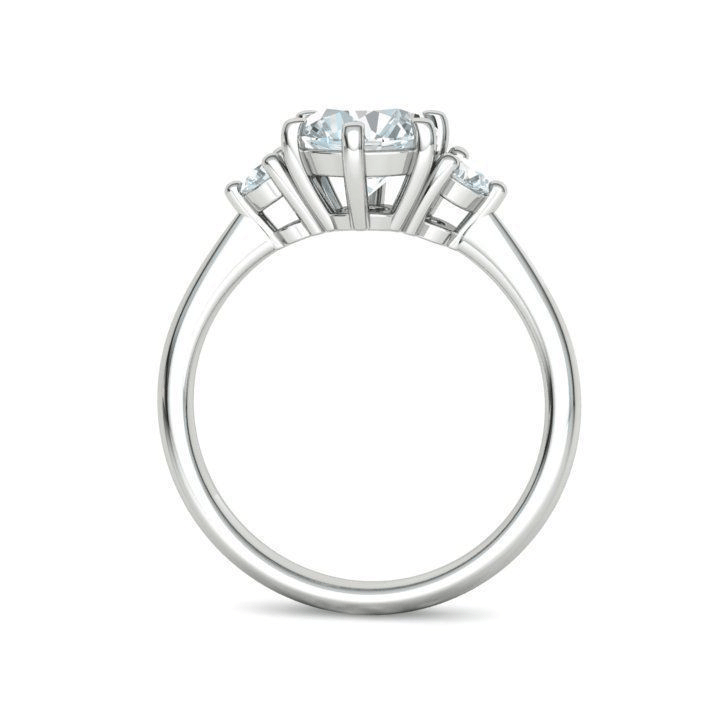 Three-Stone Natural Diamond Engagement Ring Mounting (1/5ctw)