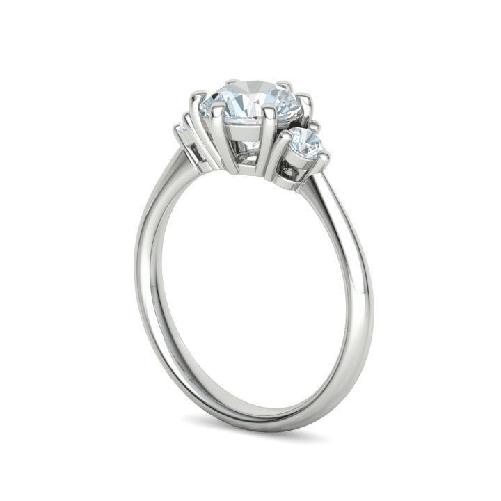 Three-Stone Natural Diamond Engagement Ring Mounting (1/5ctw)