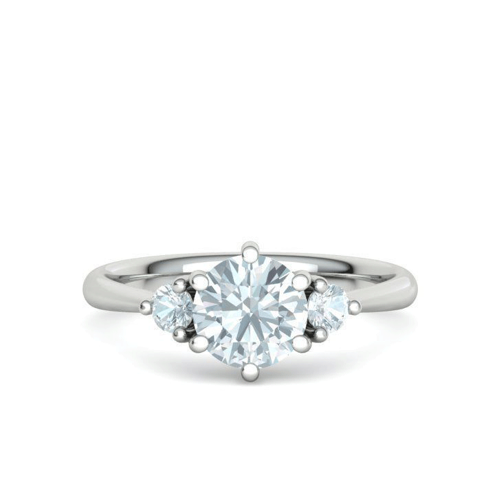 Three-Stone Natural Diamond Engagement Ring Mounting (1/5ctw)