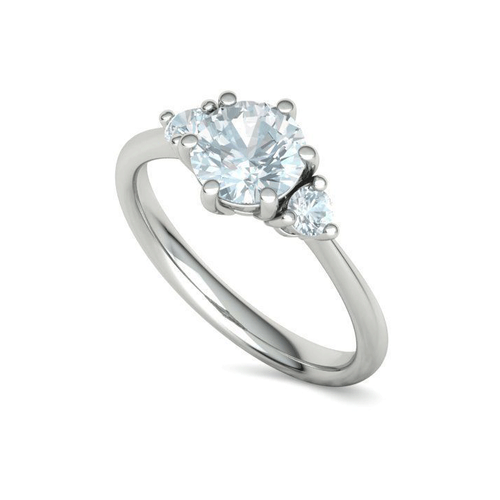 Three-Stone Natural Diamond Engagement Ring Mounting (1/5ctw)