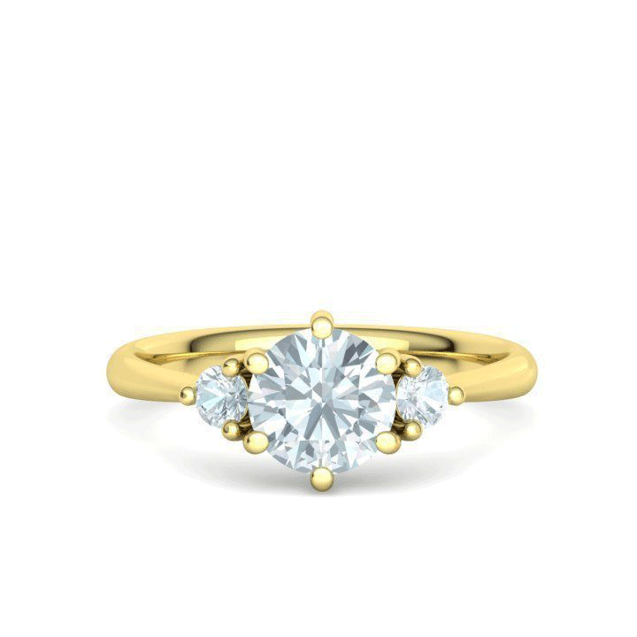 Three-Stone Natural Diamond Engagement Ring Mounting (1/5ctw)