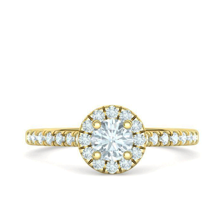 Round Brilliant Natural Diamond Halo Engagement Ring Mounting (3/8ctw)