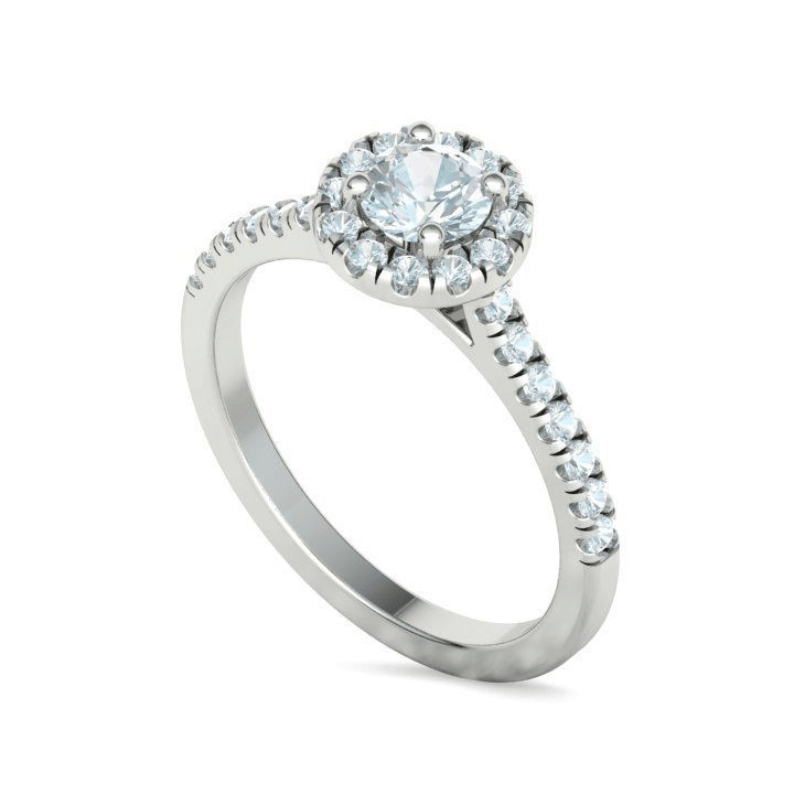 Round Brilliant Natural Diamond Halo Engagement Ring Mounting (3/8ctw)