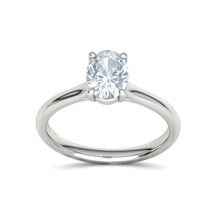 Oval Brilliant Diamond Solitaire Engagement Ring (7/8ctw)