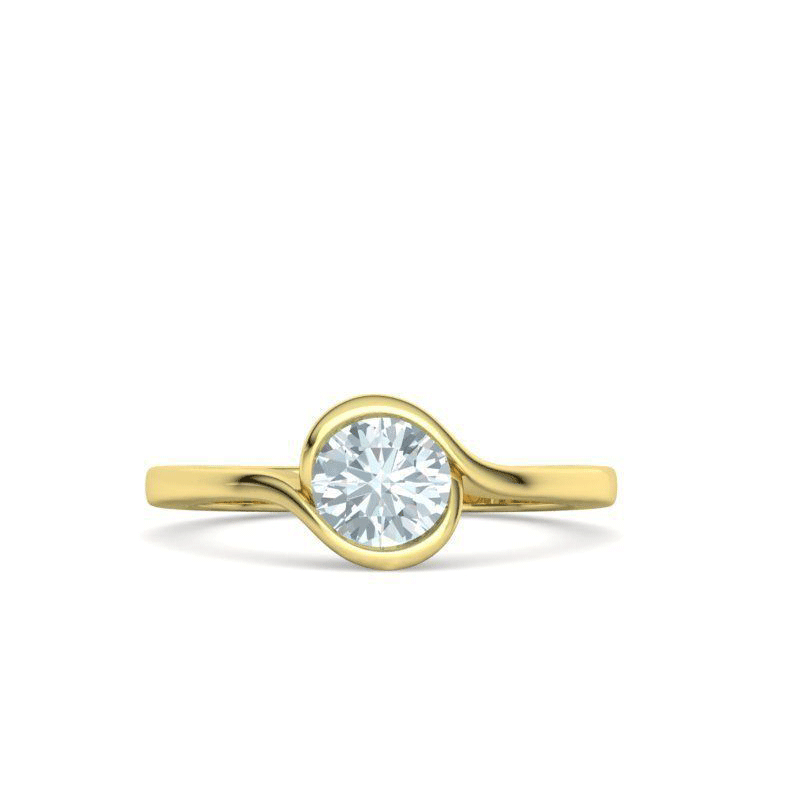 Round Brilliant Solitaire Bypass Engagement Ring Mounting