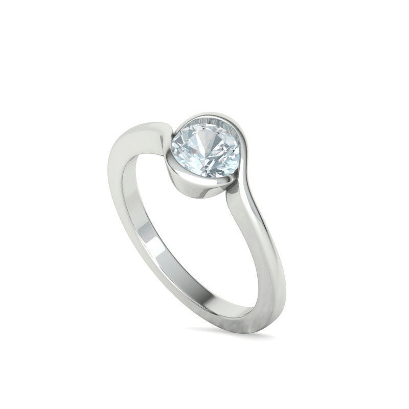 Round Brilliant Solitaire Bypass Engagement Ring Mounting