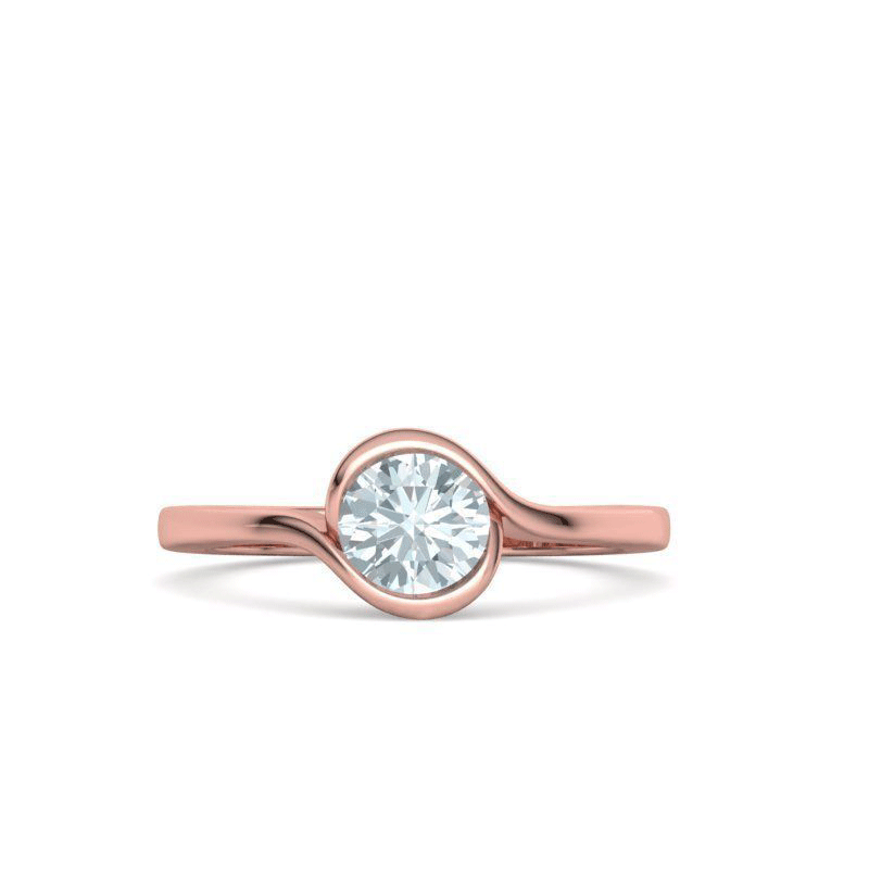 Round Brilliant Solitaire Bypass Engagement Ring Mounting