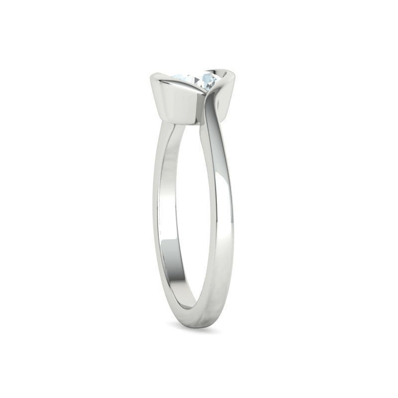 Round Brilliant Solitaire Bypass Engagement Ring Mounting