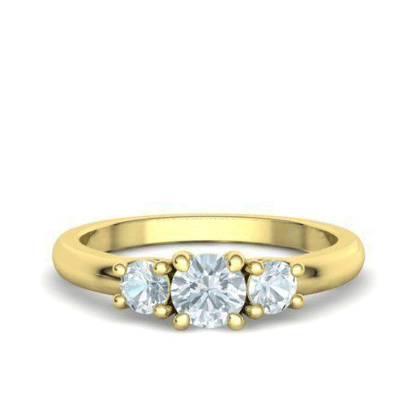 Three-Stone Natural Diamond Engagement Ring Mounting (7/8ctw)