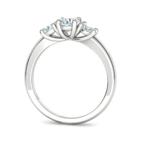 Three-Stone Natural Diamond Engagement Ring Mounting (7/8ctw)