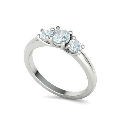 Three-Stone Natural Diamond Engagement Ring Mounting (7/8ctw)