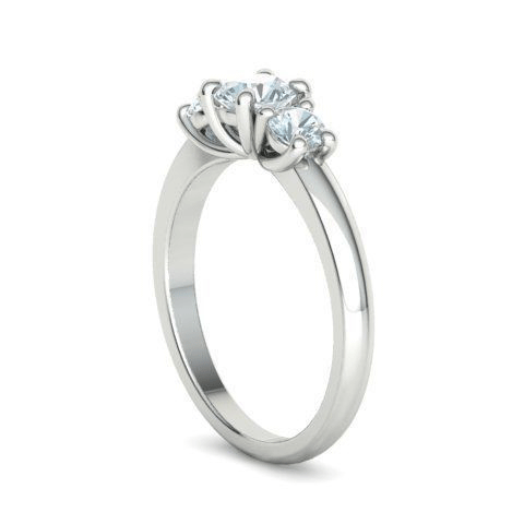Three-Stone Natural Diamond Engagement Ring Mounting (7/8ctw)