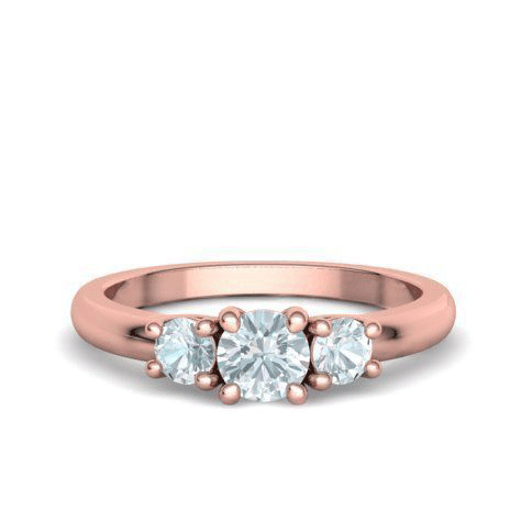 Three-Stone Natural Diamond Engagement Ring Mounting (7/8ctw)